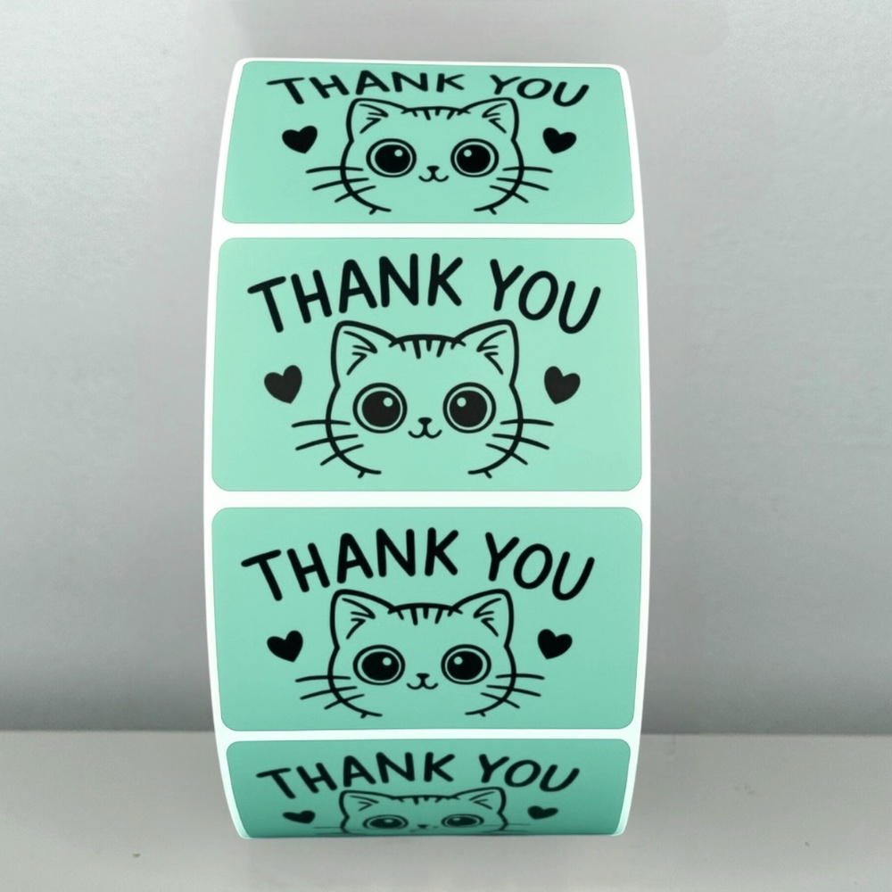 Thank You Cat Stickers – Cute Packaging Labels for Small Business Orders 2" - Picture 2 of 11